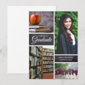 オーダーメイドの卒業写真コラージュ発表 招待状 (正面/裏面)