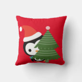 オーダーメイドの可愛いクリスマス ペンギン 子供用 クッション (裏面)