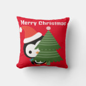 オーダーメイドの可愛いクリスマス ペンギン 子供用 クッション (正面)
