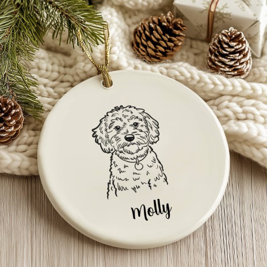 オーダーメイドの可愛いコッカプー犬のクリスマス セラミックオーナメント