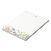 オーダーメイドの可愛い水彩画の野の花 ノートパッド (回転)