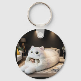 オーダーメイドの可愛い猫ベッド キーホルダー