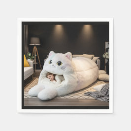 オーダーメイドの可愛い猫ベッド スタンダードカクテルナプキン