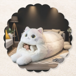 オーダーメイドの可愛い猫ベッド ペーパーコースター