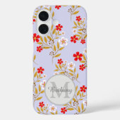 オーダーメイドの可愛らしい赤と白の花柄 Case-Mate iPhoneケース (裏面)