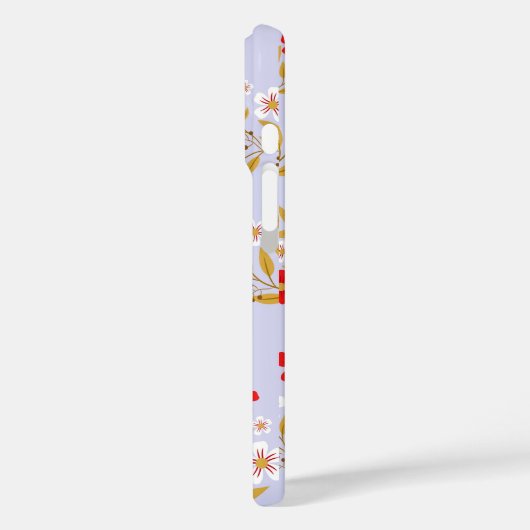 オーダーメイドの可愛らしい赤と白の花柄 Case-Mate iPhoneケース (裏面 / 左)
