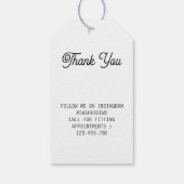 オーダーメイドの名前のミシンで手作り ギフトタグ (裏面)