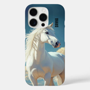 オーダーメイドの名前入り白馬 iPhone 16 PROケース