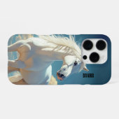 オーダーメイドの名前入り白馬 iPhoneケース (裏面横)