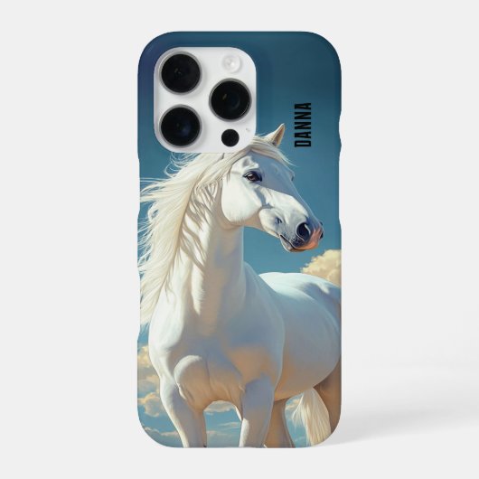 オーダーメイドの名前入り白馬 iPhoneケース (裏面)