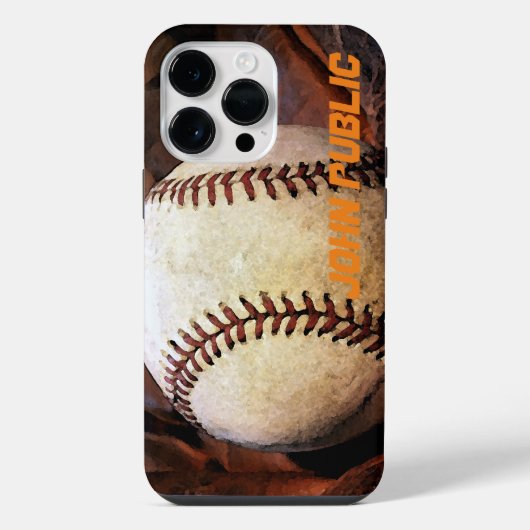 オーダーメイドの名前入り野球アート iPhoneケース (裏面)