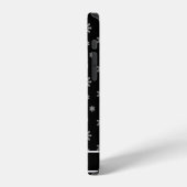 オーダーメイドの名前入り黒の雪の結晶パターン iPhoneケース (左側面)
