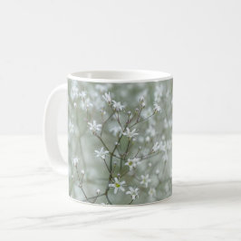 オーダーメイドの名前入り カスミソウの花の写真 コーヒーマグカップ
