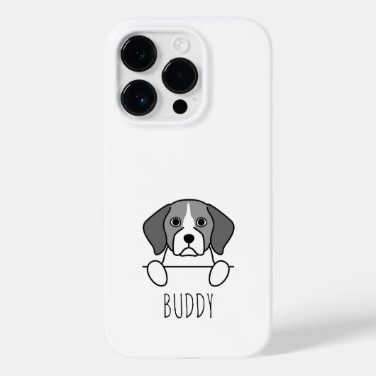 オーダーメイドの名前入り ビーグル犬 かわいい スマホケース Case-Mate iPhoneケース (裏面)