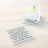 オーダーメイドの名言、エレガントな黒と白 ガラスコースター (アングル)