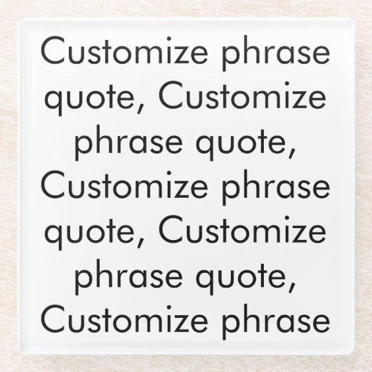 オーダーメイドの名言、エレガントな黒と白 ガラスコースター (正面)