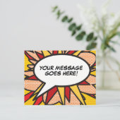 オーダーメイドの吹き出しが楽しいレトロな漫画本 ポストカード (スタンド正面)