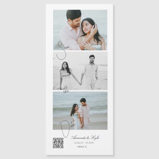 オーダーメイドの告知写真 結婚式 マグネット (正面)