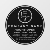 オーダーメイドの営業時間窓用シール ウィンドウサイン (シート)