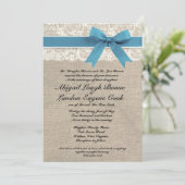 オーダーメイドの地中海風レースと麻のウェディング招待状 招待状 (スタンド正面)