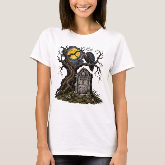 オーダーメイドの墓石ハゲタカ Tシャツ (正面)