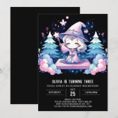 オーダーメイドの夢見る魔法使いの誕生日 招待状 (正面/裏面)