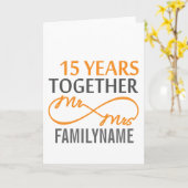 オーダーメイドの夫婦 15周年記念 カード (黄色い花)