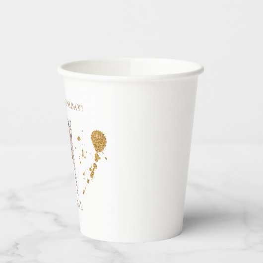 オーダーメイドの女の子の体操誕生日パーティー 紙コップ (左)