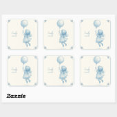 オーダーメイドの女の子の誕生お知らせステッカー スクエアシール (シート)