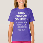 オーダーメイドの女の子のTシャツ - パープル Tシャツ (正面)