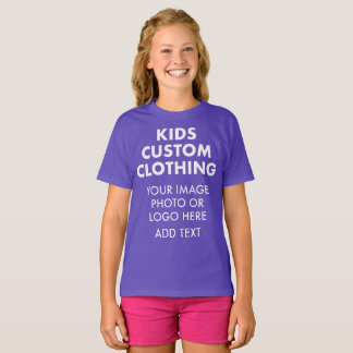 オーダーメイドの女の子のTシャツ - パープル Tシャツ