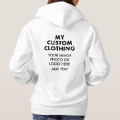 オーダーメイドの女性用ホワイトパーカー パーカ (裏面)