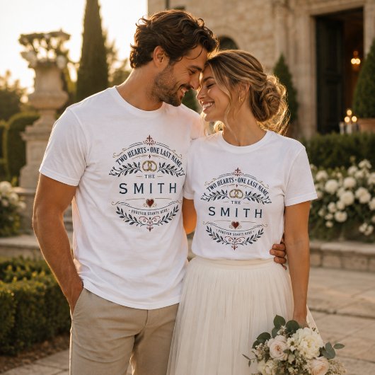 オーダーメイドの姓の結婚式 Tシャツ