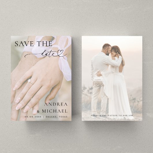 オーダーメイドの婚約指輪の写真が色褪せた、または薄れていく結婚式のSave the Date セーブザデート