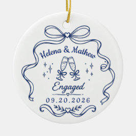 オーダーメイドの婚約記念クリスマスオーナメント セラミックオーナメント