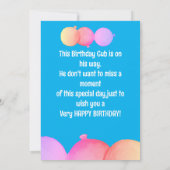 オーダーメイドの子供の誕生日カード サンキューカード (裏面)