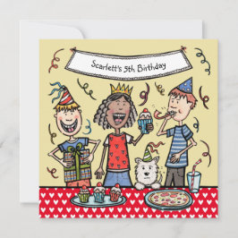 オーダーメイドの子供の誕生日パーティー招待状