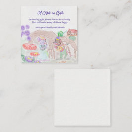 オーダーメイドの子供向けアート作品、かわいいネズミ2匹、花など エンクロージャーカード