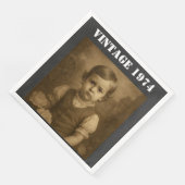 オーダーメイドの子供時代の写真と年号のヴィンテージ風オリジナルデザイン (コーナー)