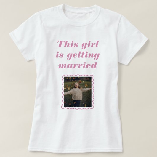 オーダーメイドの子供時代の写真Tシャツ 花嫁に捧げる Tシャツ (デザイン正面)