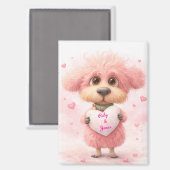 オーダーメイドの子犬の愛のマグネット マグネット (正面/裏面)