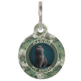 オーダーメイドの子犬の親へのプレゼント アネモネプリント ペット　ネームタグ