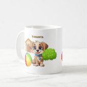 オーダーメイドの子犬マグカップ コーヒーマグカップ (正面左)