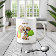 オーダーメイドの子犬マグカップ