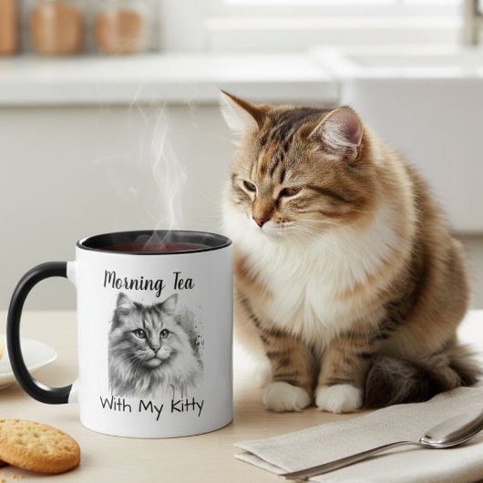 オーダーメイドの子猫のイラスト写真 マグカップ