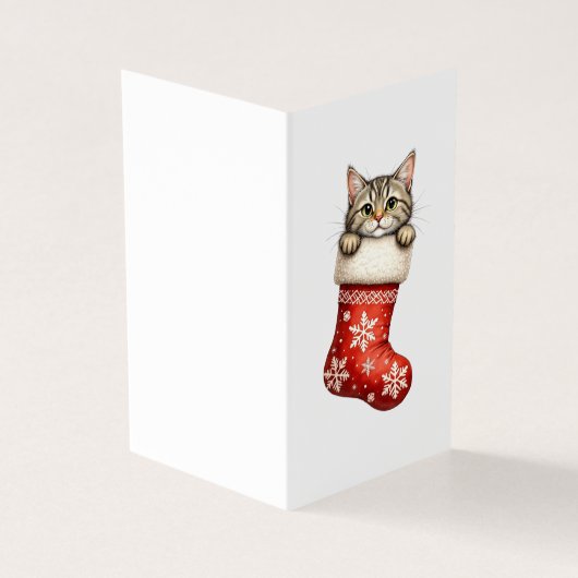 オーダーメイドの子猫のクリスマスストッキングカード (外部)