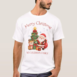 オーダーメイドの家族おそろいクリスマス メンズTシャツ Tシャツ