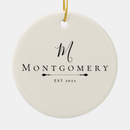 オーダーメイドの家族の名前と創設年ギフト セラミックオーナメント