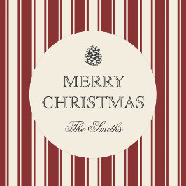 オーダーメイドの家族の名前 クリスマスピン・コーン ラウンドシール