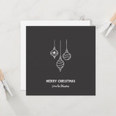 オーダーメイドの家族の名前 メリークリスマス バブル カード (正面/裏面インサイチュ)